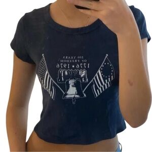Brandy Melville x John Galt Liberty Bell Crop Tee